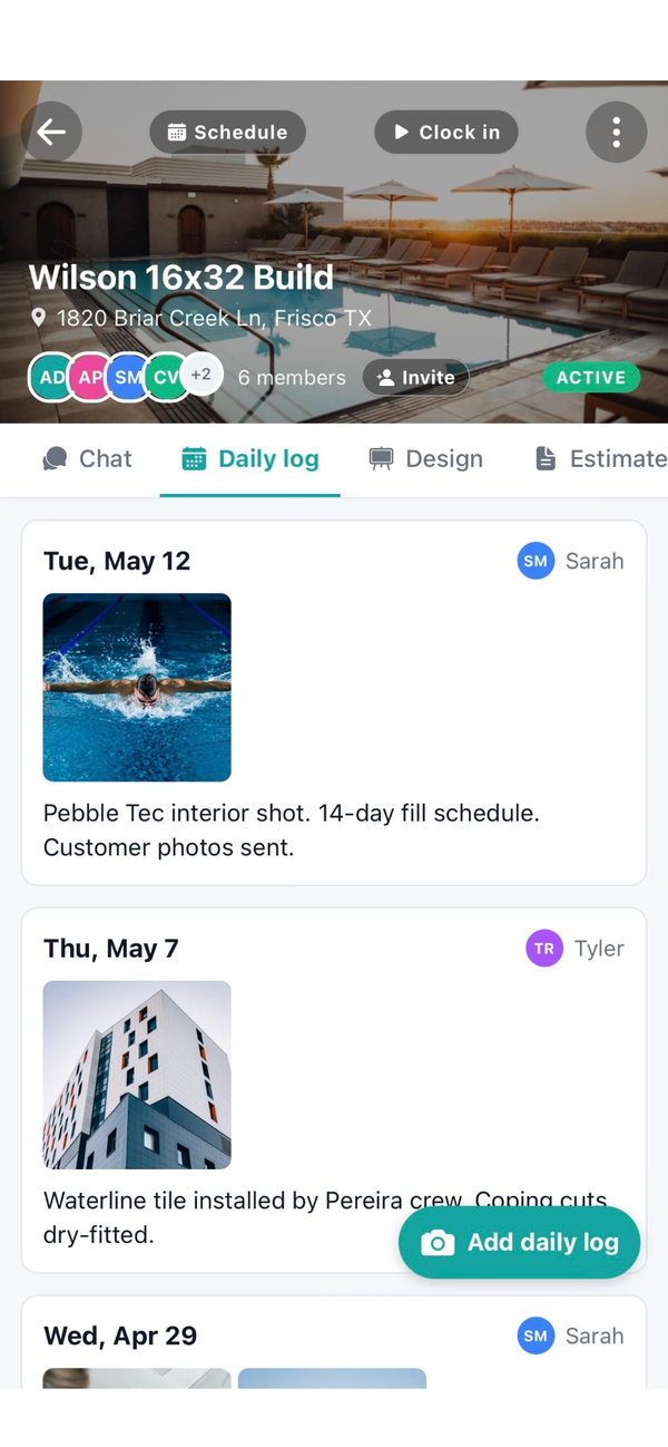 Workhand daily log
