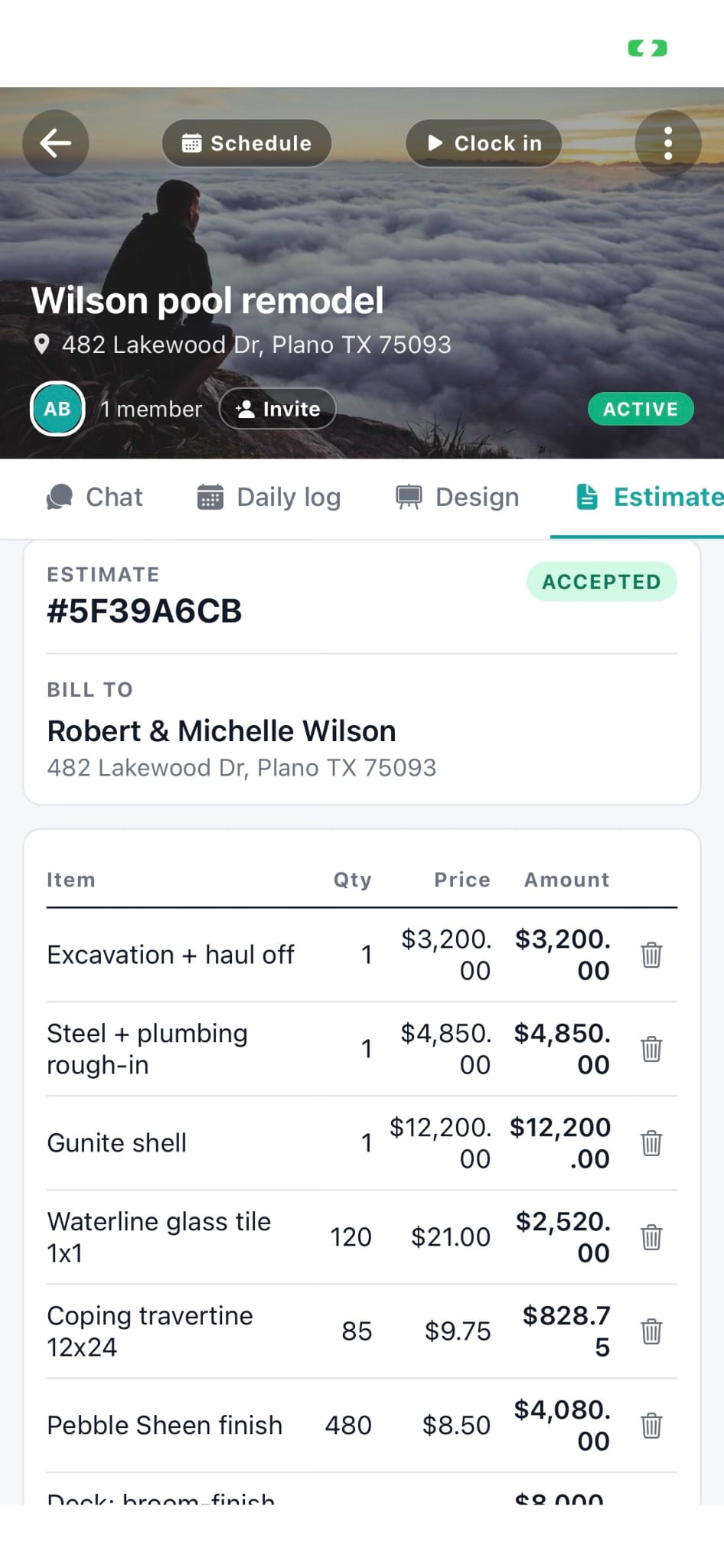 Workhand sales rep estimates and pipeline