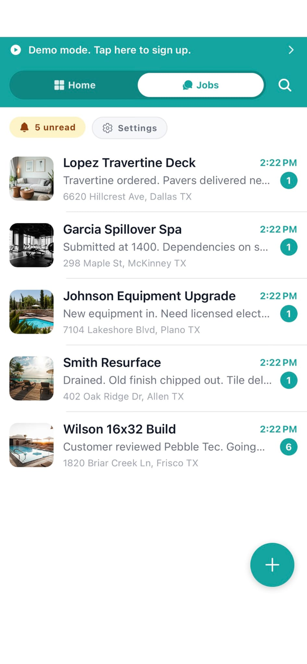 Workhand jobs list